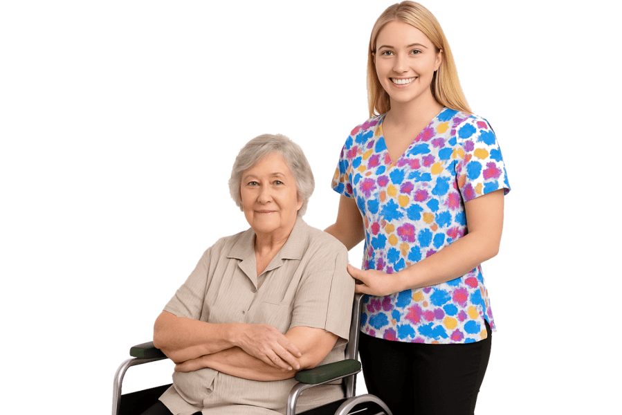 Home Health Aide Training in New York City Home Health Aide student completing practical healthcare training in New York City